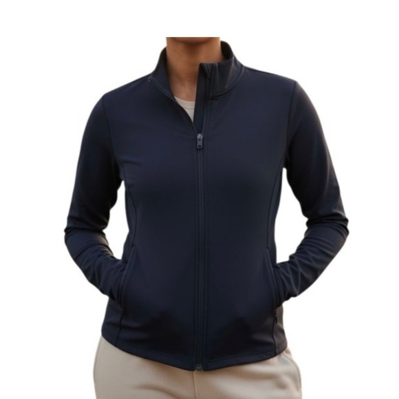 All In Motion Navy Zip Up Athletic Shirt - Picture 2 of 4